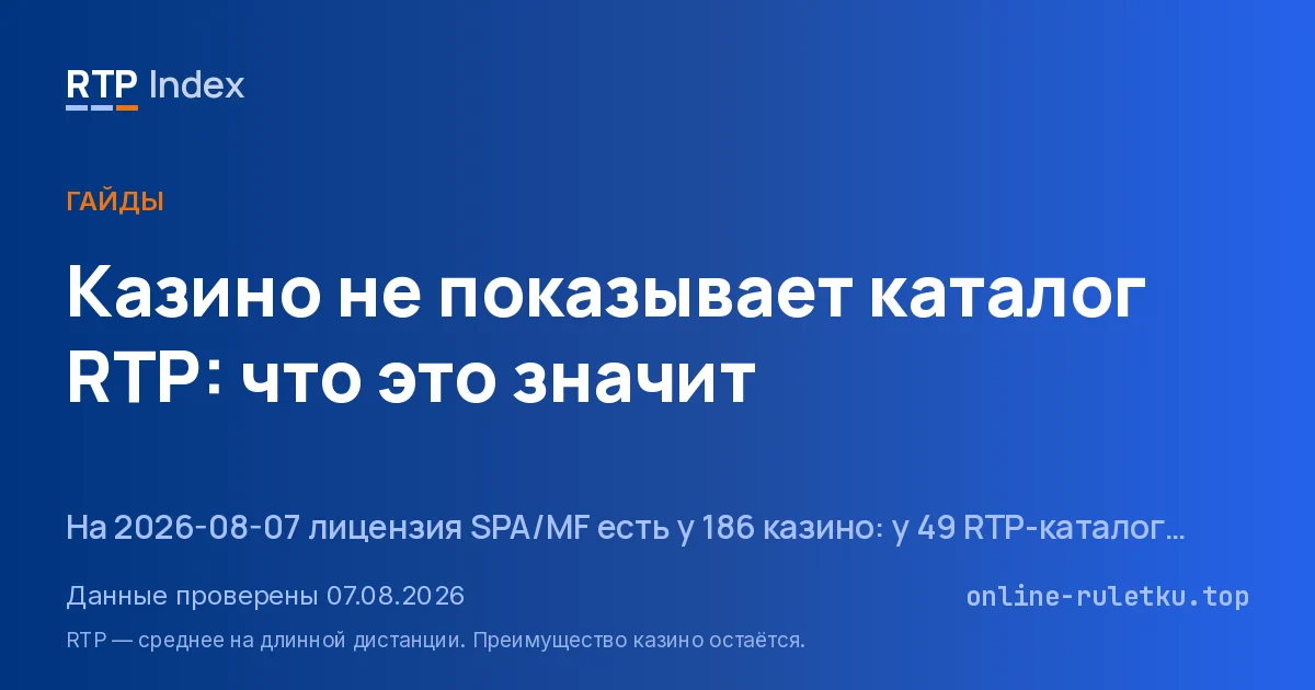 Казино не показывает каталог RTP: что это значит
