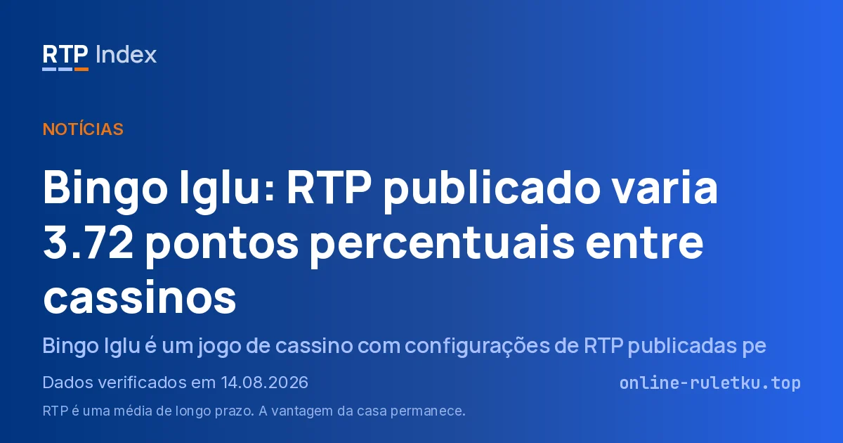 Bingo Iglu: RTP publicado varia 3.72 pontos percentuais entre cassinos