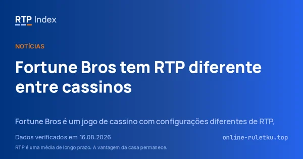 Fortune Bros tem RTP diferente entre cassinos