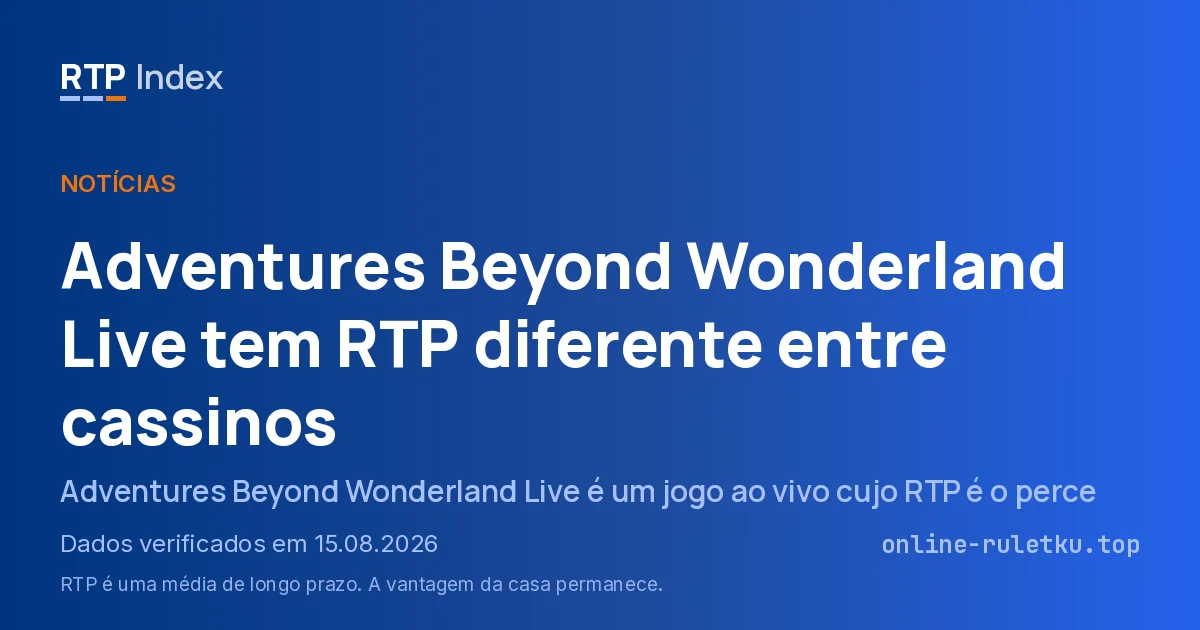 Adventures Beyond Wonderland Live tem RTP diferente entre cassinos