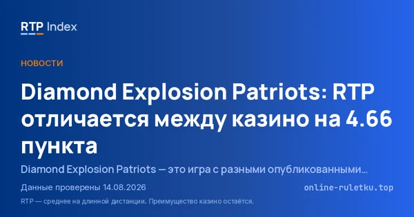 Diamond Explosion Patriots: RTP отличается между казино на 4,66 пункта