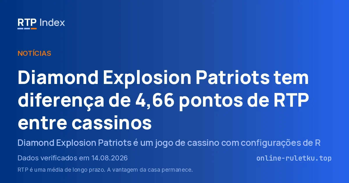 Diamond Explosion Patriots tem diferença de 4,66 pontos de RTP entre cassinos