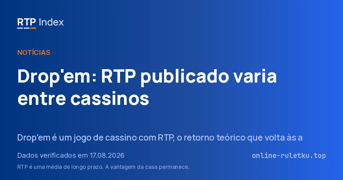 Drop'em: RTP publicado varia entre cassinos