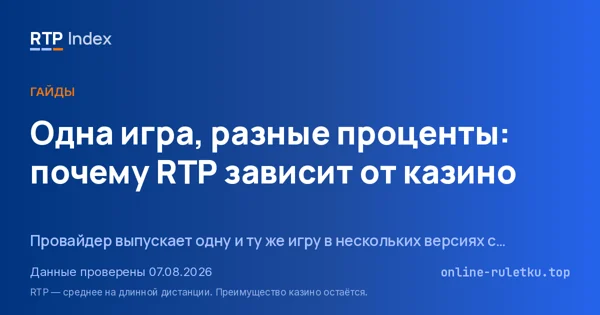 Одна игра, разные проценты: почему RTP зависит от казино