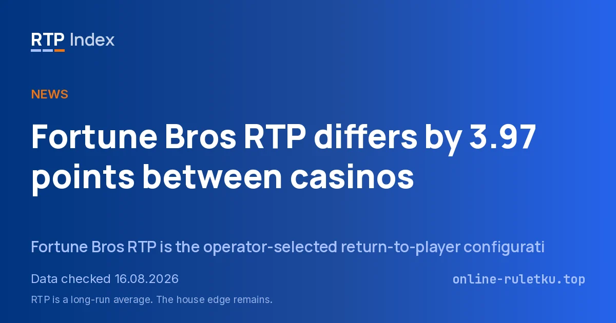 Fortune Bros RTP differs by 3.97 points between casinos