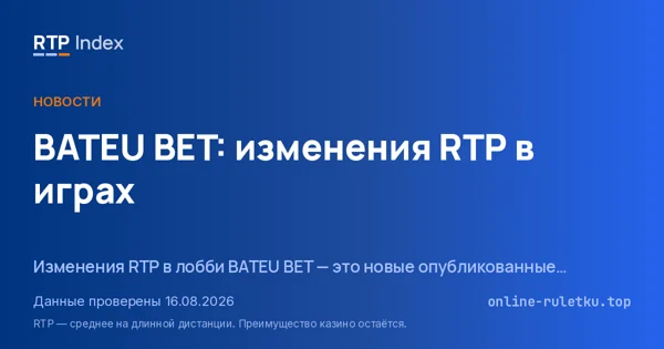 BATEU BET: изменения RTP в играх
