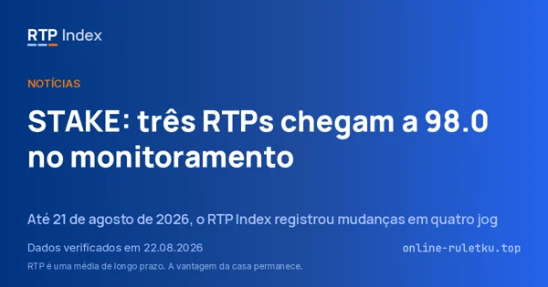 STAKE: três RTPs chegam a 98.0 no monitoramento